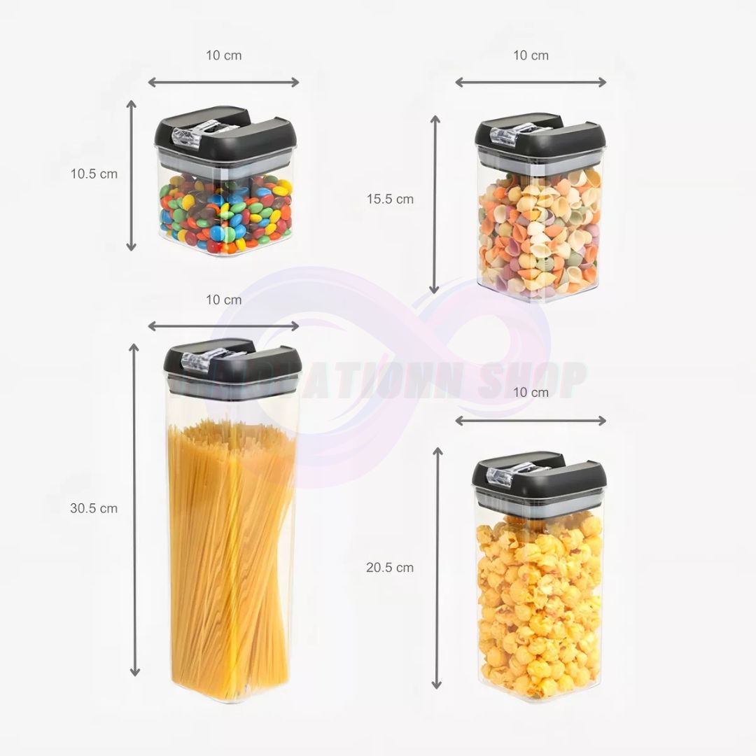 Set De 7 Contenedores Herméticos De Plástico para Cocina Despensa
