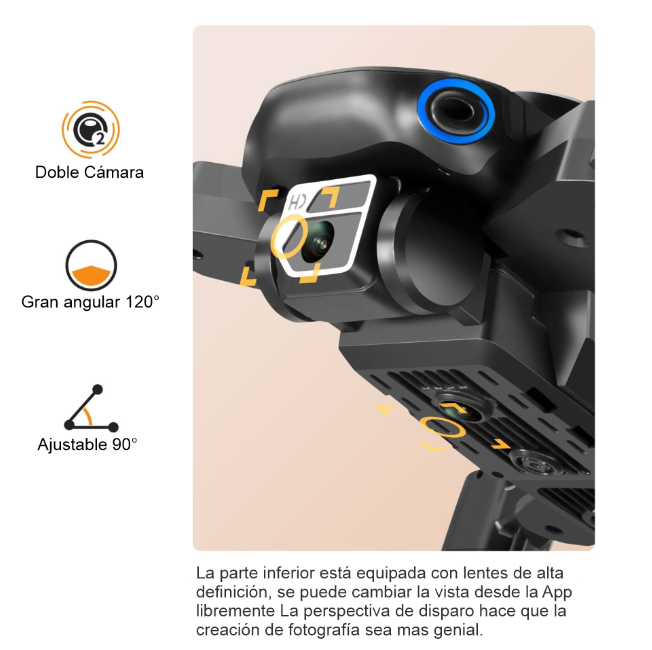 Dron con Cámara, Wifi y Sensor de Obstáculos S69