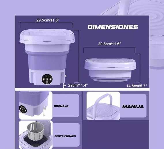 Mini Lavadora Portátil Plegable