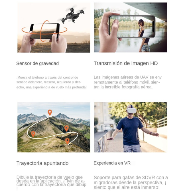 Dron con Cámara, Wifi y Sensor de Obstáculos S69