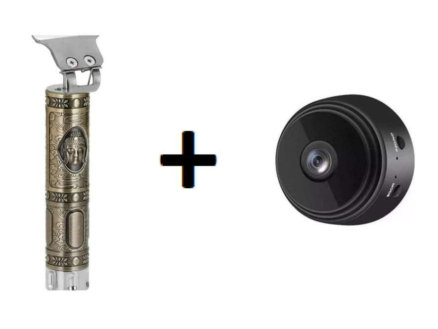 Maquina barbera y patillera Buda + Mini Cámara A9