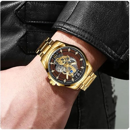 Reloj de pulsera de cuarzo con esqueleto para Hombre